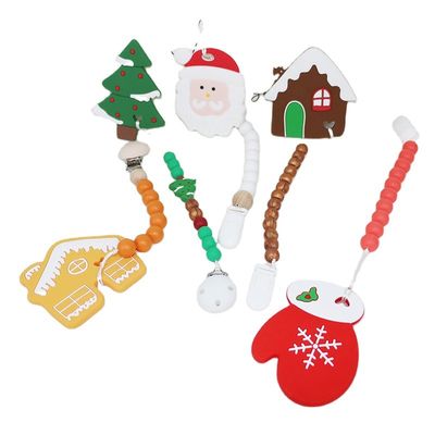 DIY Silikon Noel Ağacı Diş Kaşıyıcı, Diş Çıkarma İçin Güvenli Yumuşak Kauçuk Boncuk