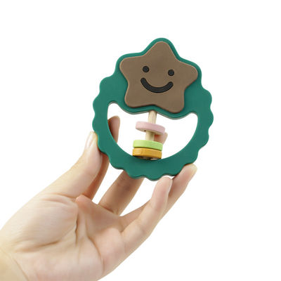 Diş Çıkarma Bebek Bakımı için BPA Free Silikon Diş Kaşıyıcınız gıda sınıfı yatıştırıcı silikon çıngırak oyuncaklar