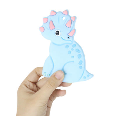 Koyun Atı Dino Şekilli Renkli Bebek Kişiselleştirilmiş Silikon Diş Kaşıyıcı