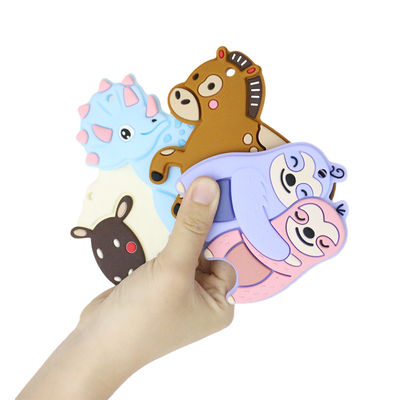 Koyun Atı Dino Şekilli Renkli Bebek Kişiselleştirilmiş Silikon Diş Kaşıyıcı