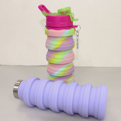 Koşu İçin OEM ODM Silikon Su Şişesi Yumuşak Katlanabilir 500Ml