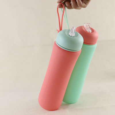 Koşu İçin OEM ODM Silikon Su Şişesi Yumuşak Katlanabilir 500Ml