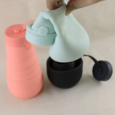 Koşu İçin OEM ODM Silikon Su Şişesi Yumuşak Katlanabilir 500Ml