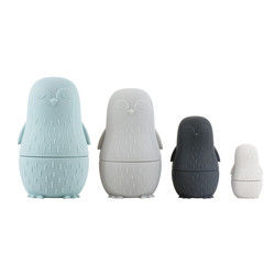 Penguin silikon yığma oyuncağı bebek silikon oyuncakları bebekler için yığma banyo oyunu