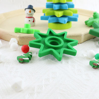 Bebek Yumuşak Silikon İstifleme Halkaları Noel Ağacı Şeklinde Bloklar