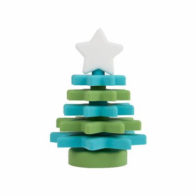 Çocuk Eğitimi İçin Noel Silikon Yıldız İstifleyici BPA Free Çevre Dostu