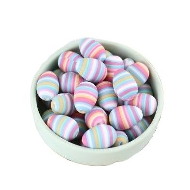 Kolye Yapımı İçin Yumurta Şekli DIY Silikon Diş Çıkarma Boncuğu Çiğnenebilir
