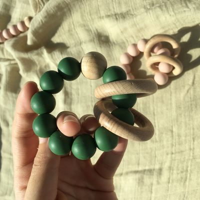 Oynayan Bebek Bebek Çocuklar İçin Özelleştirilmiş Silikon Diş Çıkarma Boncuk Bilezik