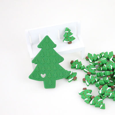 DIY Emzik Zincir Kolye için Mini Gıda Sınıfı Noel Silikon Boncuk