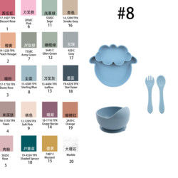 Modern Stil Silikon Yemek Cihazları Seti, BPA Serbest Bebek Silikon Tabak kase bardak bib kaşık çatal besleme Seti