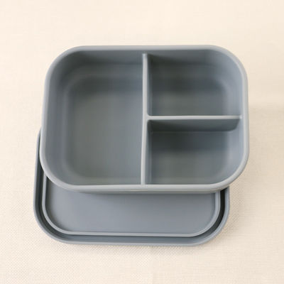Açık Ofis Bento için 800ml 1200ml Katlanabilir Silikon Öğle Yemeği Kutusu