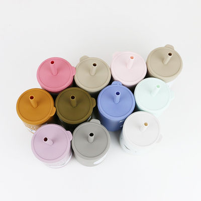 Yürümeye Başlayan Çocuklar İçme İçin BPA Free Straw Cup Silikon Kahve Kupa