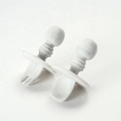 Mini Gıda Sınıfı Silikon Çatal Ve Kaşık BPA Free Bebek Yürümeye Başlayan Çocuklar İçin Toksik Olmayan