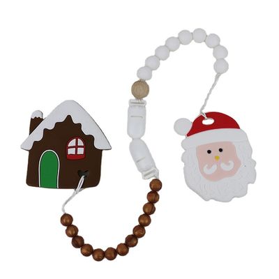 DIY Silikon Noel Ağacı Diş Kaşıyıcı, Diş Çıkarma İçin Güvenli Yumuşak Kauçuk Boncuk