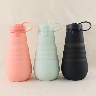 Seyahat Kampı İçin Sızdırmaz Katlanabilir Silikon İçme Şişesi BPA Free