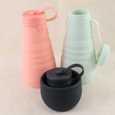 Seyahat Kampı İçin Sızdırmaz Katlanabilir Silikon İçme Şişesi BPA Free