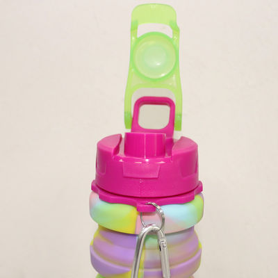 Açık Hava Sporları İçin BPA Ücretsiz Katlanabilir Silikon Su Şişesi 500ml Kapasite