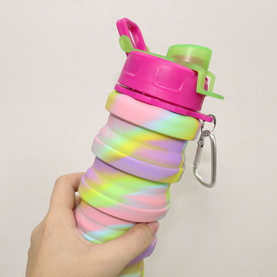 Açık Hava Sporları İçin BPA Ücretsiz Katlanabilir Silikon Su Şişesi 500ml Kapasite