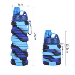 Açık Hava Sporları İçin BPA Ücretsiz Katlanabilir Silikon Su Şişesi 500ml Kapasite