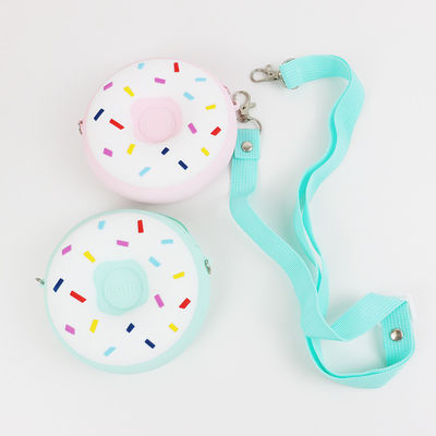 Donut Şekli Fermuarlı Özel Yapılmış Silikon Crossbody Çanta OEM ODM