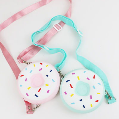 Donut Şekli Fermuarlı Özel Yapılmış Silikon Crossbody Çanta OEM ODM