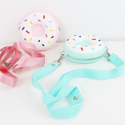 Donut Şekli Fermuarlı Özel Yapılmış Silikon Crossbody Çanta OEM ODM