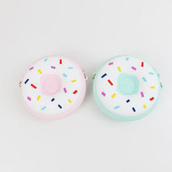 Donut Şekli Fermuarlı Özel Yapılmış Silikon Crossbody Çanta OEM ODM