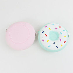 Donut Şekli Fermuarlı Özel Yapılmış Silikon Crossbody Çanta OEM ODM