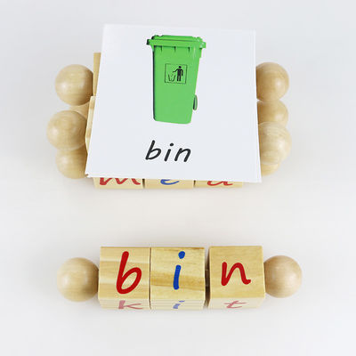 Montessori Anaokulu Öğretimi İçin Alfabe Çocuk Ahşap Oyuncaklar Blokları