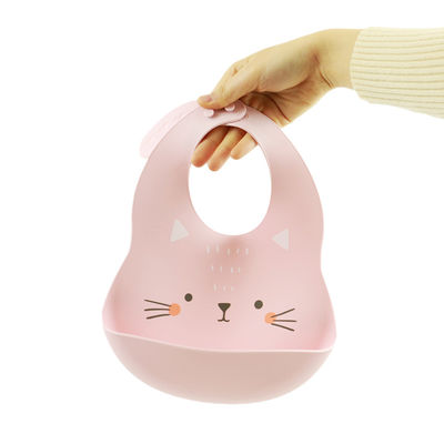 Cacoon Kedi Tilki Yürümeye Başlayan Kahvaltı Beslemeleri İçin Baskılı Silikon Gıda Yakalayıcı Önlükler