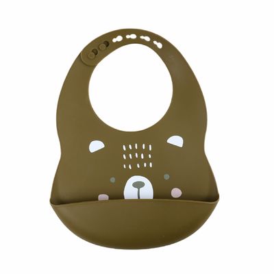 Baskı Hayvan Desenli Suya Dayanıklı BPA Free Yumuşak Silikon Bebek Önlüğü