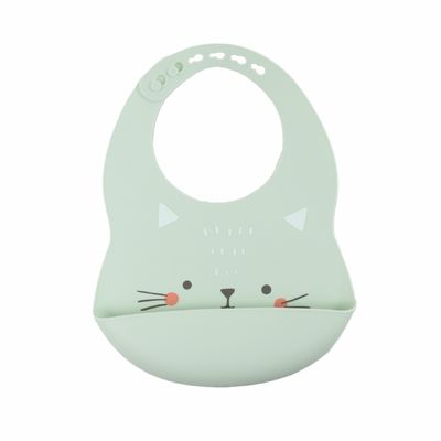 Baskı Hayvan Desenli Suya Dayanıklı BPA Free Yumuşak Silikon Bebek Önlüğü