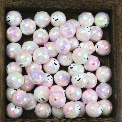 Takı için Tıknaz Gumball Pembe Renk Toplu Bubblegum Boncuk Akrilik Gevşek Boncuk