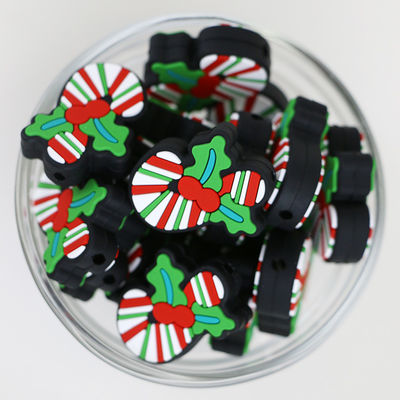 Kalem anahtarlıklar için özel Noel Silikon odak boncuk BPA Free Çevre Dostu DIY boncuk