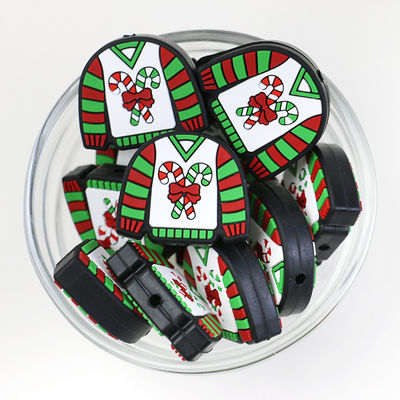 Kalem anahtarlıklar için özel Noel Silikon odak boncuk BPA Free Çevre Dostu DIY boncuk