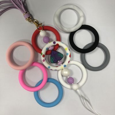 DIY anahtarlıklar için toptan PISSEN Silikon odak o halka Boncuk