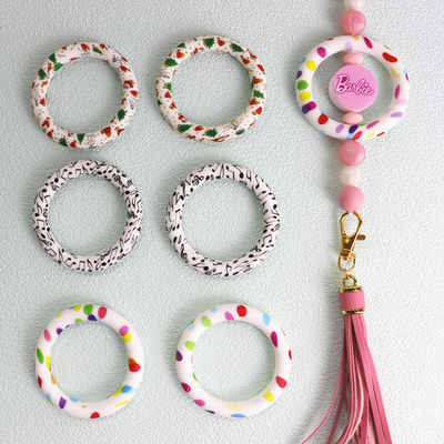 Tüm İnsanlar için Silikon baskılı O Ring Boncukları DIY anahtarlık veya diğer dekorasyon