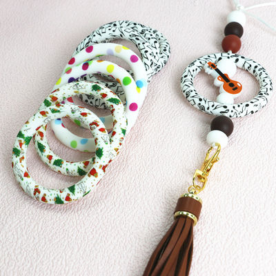 Tüm İnsanlar için Silikon baskılı O Ring Boncukları DIY anahtarlık veya diğer dekorasyon