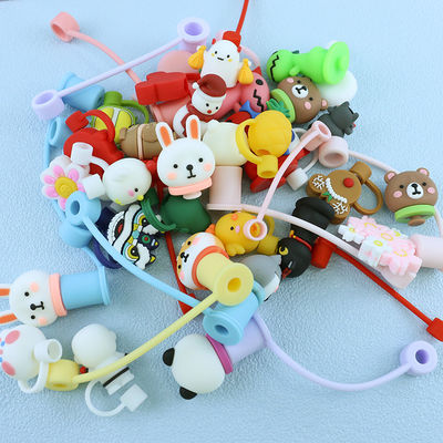 Farklı Malzeme Boyutu Straw Sippy için toptan satışta Straw Topper Charms
