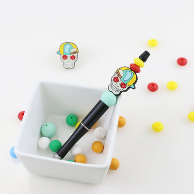 DIY kalem anahtarlıklar için özel cadılar bayramı kafatası kabaklar Silikon Odak Boncuk
