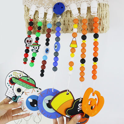 Bebek DIY diş çıkarma anahtarlıklar için sıcak satış Cadılar Bayramı Silikon Odak Boncuk