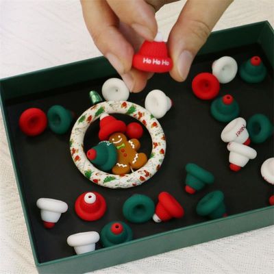 Silikon O Yüzük Mermiler Güvenli ve Zehirli Silikon 3D Noel şapkası Çocuklar için Mermiler Çocuklar için DIY mermiler kalemleri