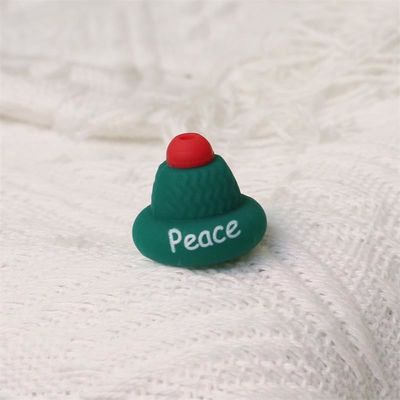 Toptan satış, %100 güvenli, Bpa'dan arınmış silikon boncuk, 3 boyutlu Noel şapkası odaları - Zehirli değil.