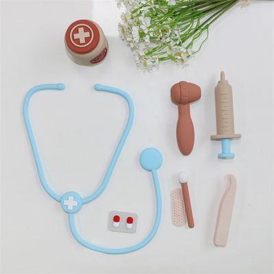 ODM Silikon Bebek Oyuncakları Doktor Rol Oynama İşlevselliği 8 Parça Rol Oynama