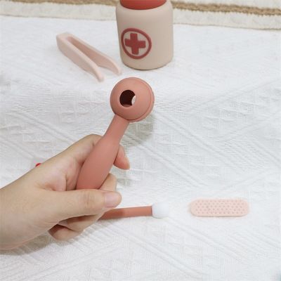 ODM Bebek Silikon Oyuncakları Çevre dostu MOQ 100 BPA Ücretsiz Çocuk Silikon Doktor Kiti