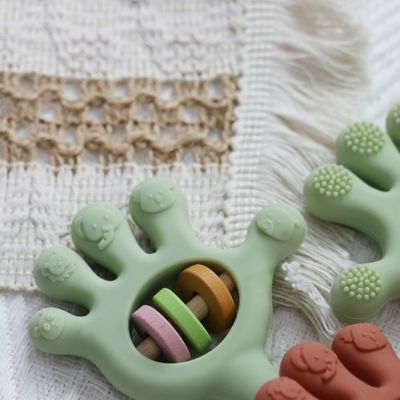 Yumuşak Bebek Silikon Dişleme Kırıltı Palmiye el şeklinde Oyuncaklar: BPA-Bünyesiz, Zehirli Değil, Çiğnenir