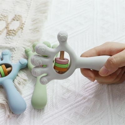 Yumuşak Bebek Silikon Dişleme Kırıltı Palmiye el şeklinde Oyuncaklar: BPA-Bünyesiz, Zehirli Değil, Çiğnenir