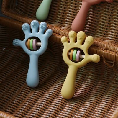 ODM Bebek Silikon Oyuncaklar Yaş Grubu Bebekler Çocuklar Çocuklar Kırıltı El Şekli