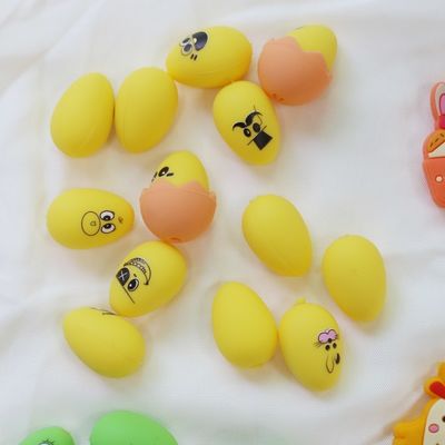 Silikon Dişleme Boncukları Yumuşak Güvenli Dayanıklı Paskalya Silikon Yumurta Boncukları Kalem Yapımı için Delikli