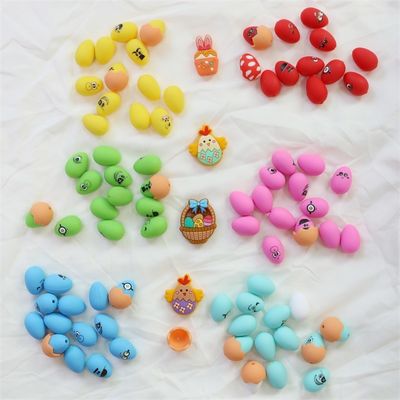 Silikon Dişleme Boncukları Yumuşak Güvenli Dayanıklı Paskalya Silikon Yumurta Boncukları Kalem Yapımı için Delikli